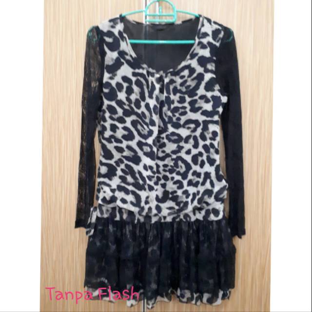 HMS - Preloved Mini Dress Motif Macan Tutul