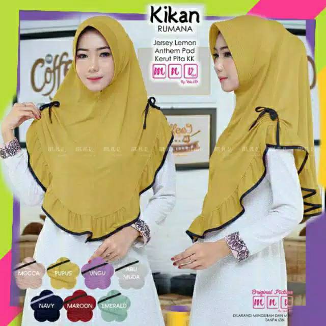 Wanita Jilbab Kikan Rumana Hijab Instant Jersey HQ