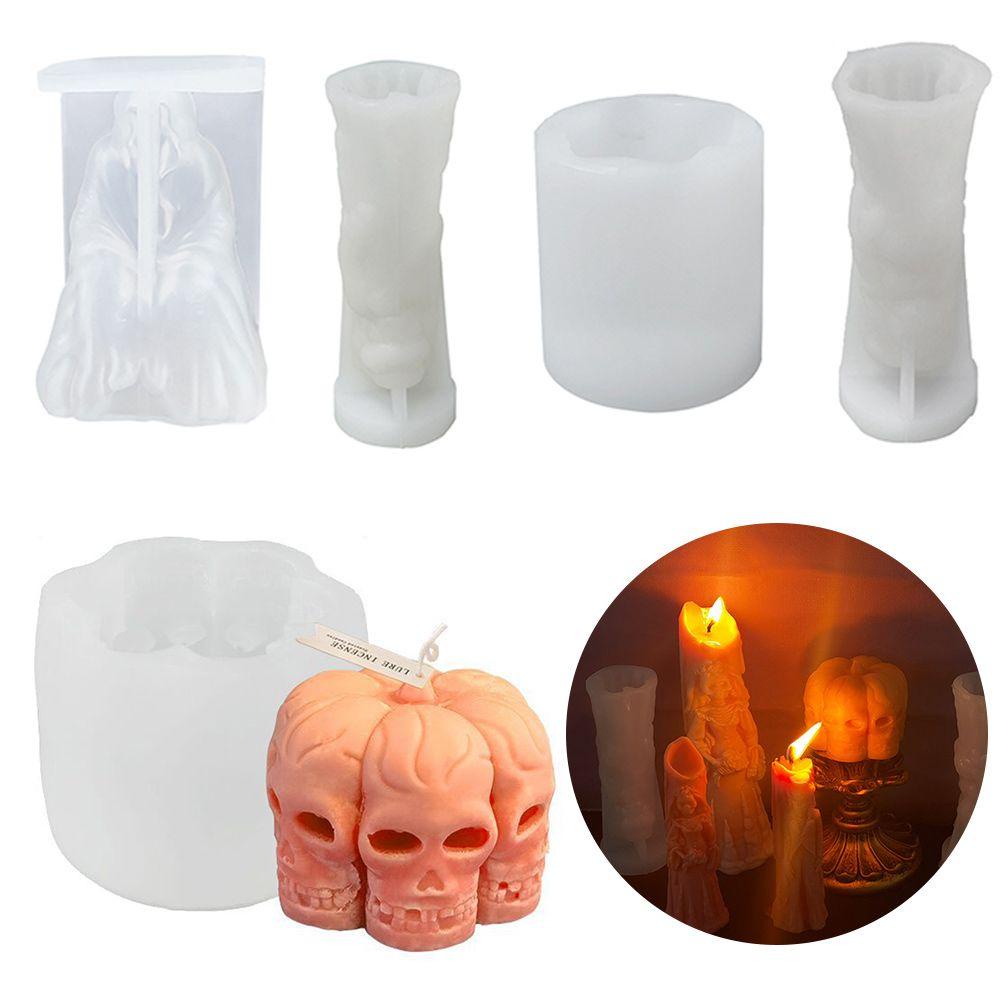 Solighter Halloween Cetakan Lilin Hadiah Polymer Clay Candle Making Tools Cetakan Resin