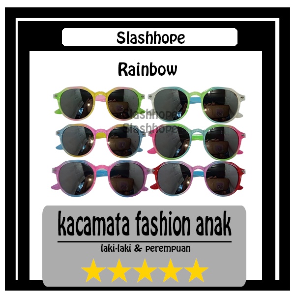 Kacamata anak-anak Perlindungan UV anak laki-laki dan perempuan Kacamata bayi lucu Frame Pelangi Kac