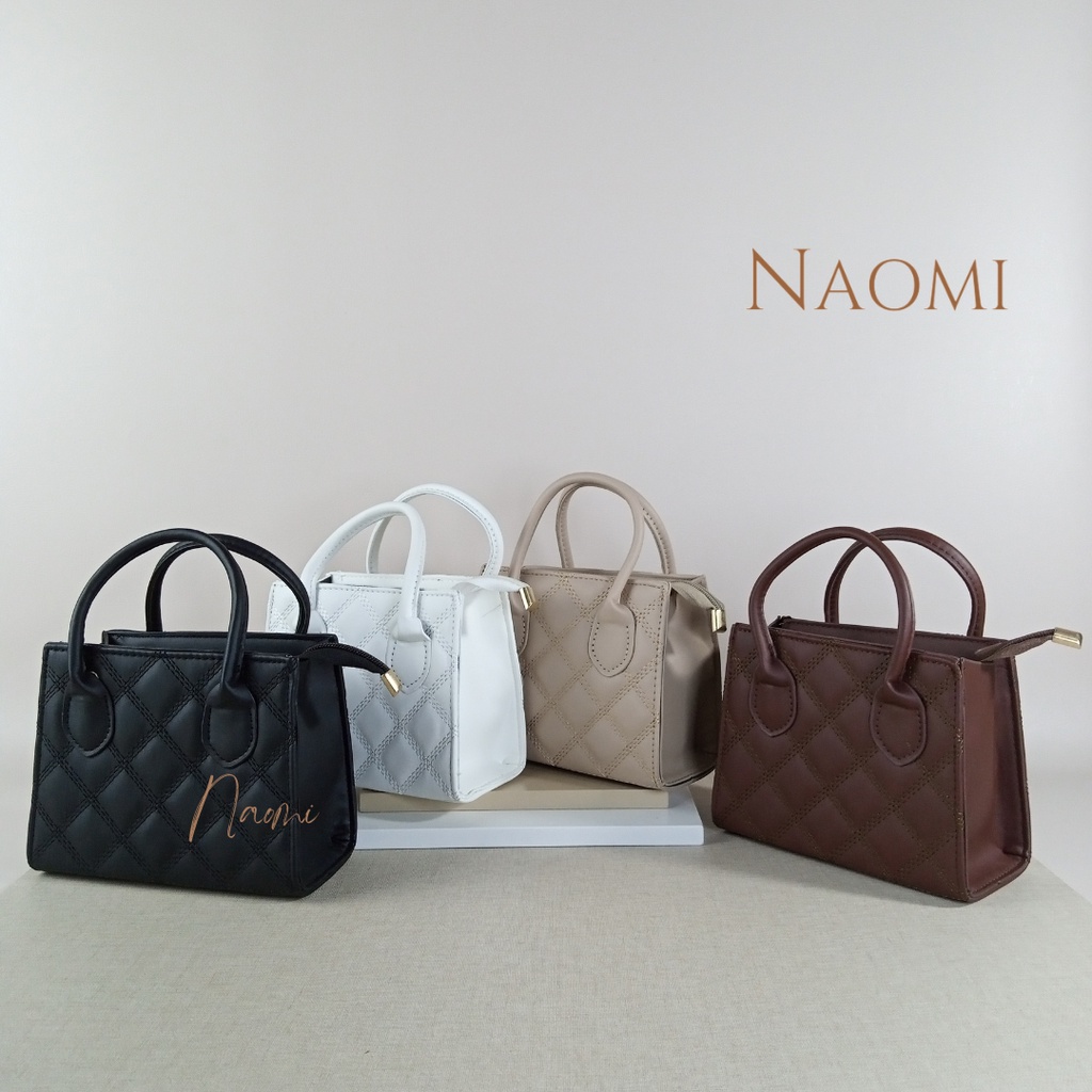 NAOMI - Martha Adelia Sling Bag Import - Tas Fashion Wanita - Tas Kulit Wanita - Tas Fashion Selempang - Tali Panjang - Long Strap Cantik - Square Handbag - Sling Bag Wanita - Tas Wanita - Tas Naomi - Naomi Bag