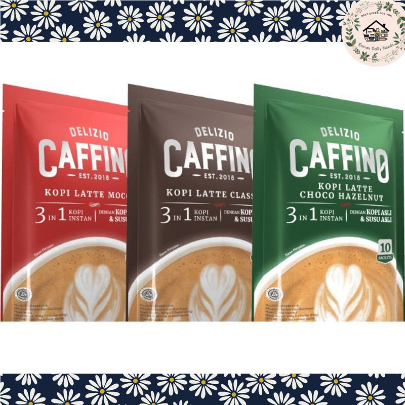 

Emran Kopi Caffino Delizio Latte Choco Hazelnut Latte Choco Mocca Latte Classic isi 10 Sachet