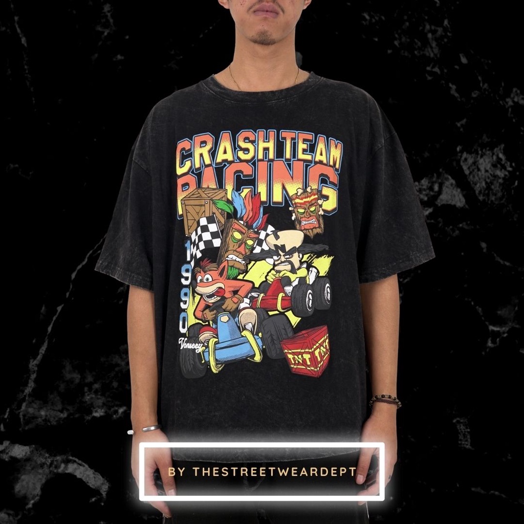 kaos t shirt tee crash tham racing vintage washed