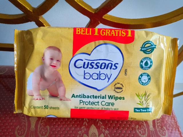 TISSUE BASAH CUSSONS BABY ANTIBACTERIAL WIPES PROTE CARE ISI 50 SHEETS