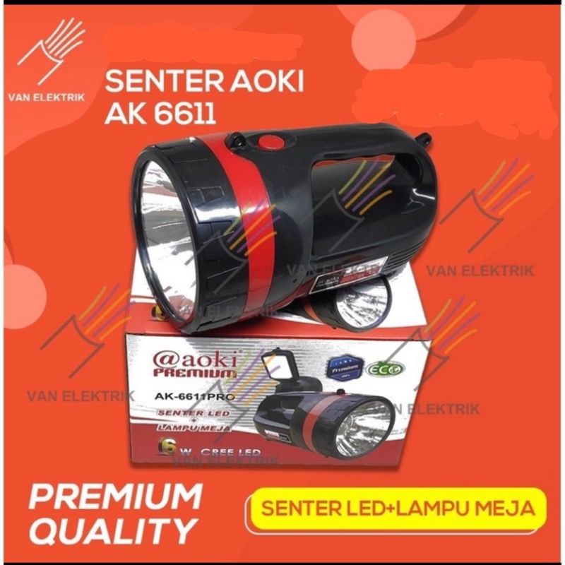 SENTER AOKI AK 6611 + LAMPU BELAJAR ATAU EMERGENCY