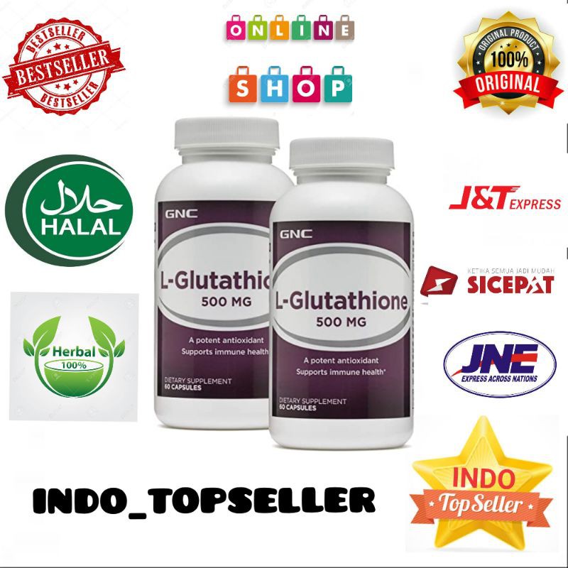 GNC L-GLUTATHIONE GLUTATHIONE ANTIOKSIDAN 500MG ANAK AUTIS INSULIN