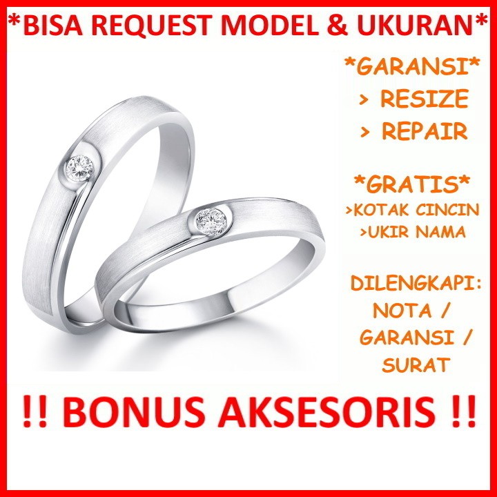 Bisa Pesan Model Garansi Silver Asli Cincin Couple Kawin Nikah Tunangan Perak Gratis Ukir Tulis Nama Id150