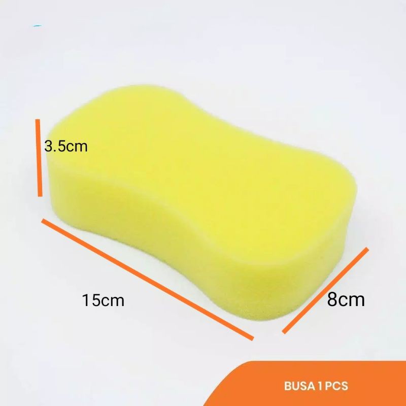 Spon Cuci Busa Cuci Mobil Motor Piring Kuning 8 Busa Foam Wash Tebal Sponge