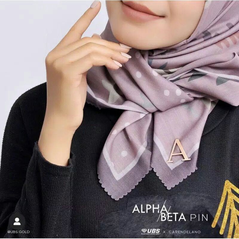 BROS PIN HURUF EMAS ALPHABETA HURUF S CARENDELANO UBS 375
