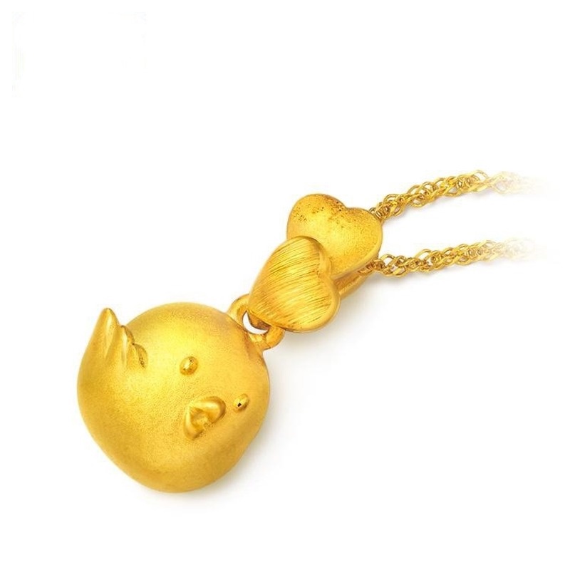 [Ready Stock]Fashion Heart-Shaped Gold Chick Necklace Personalized Cartoon Necklace