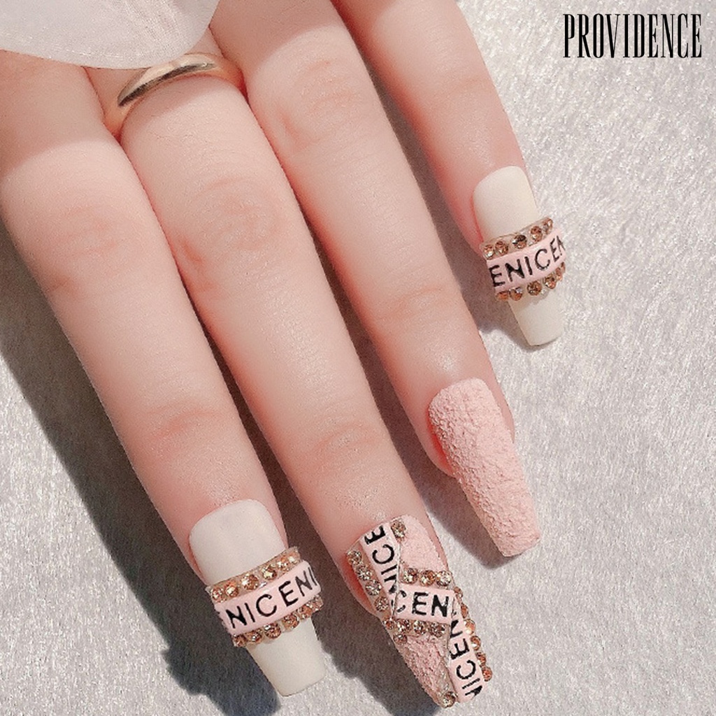 Providence 12Pcs Manicure Decal Anti-falling Eye-catching Easy to Apply Unique Glitter Letter Nail Art Decorations for Nails Beauty