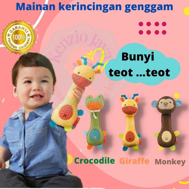 mainan kerincingan anak genggam pencet