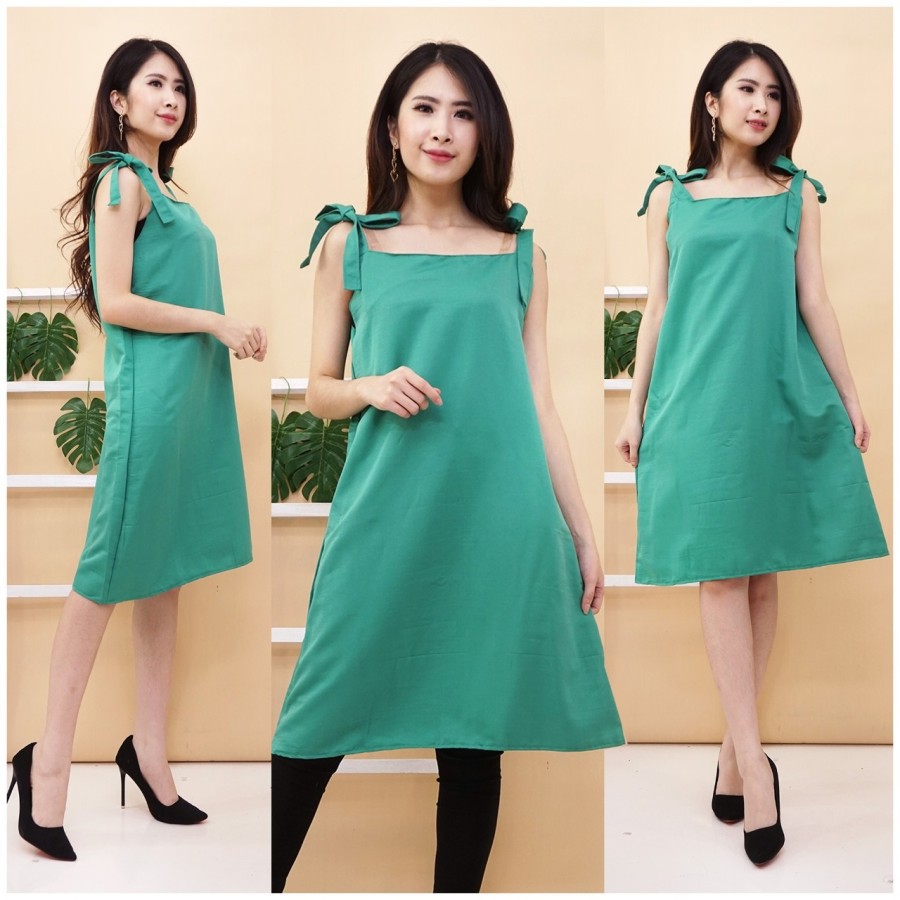 Flash Sale Realpict DRESS KOREA STYLE MURAH [DRESS WINDY TOSCA OX]Dress wanita twistcone tosca