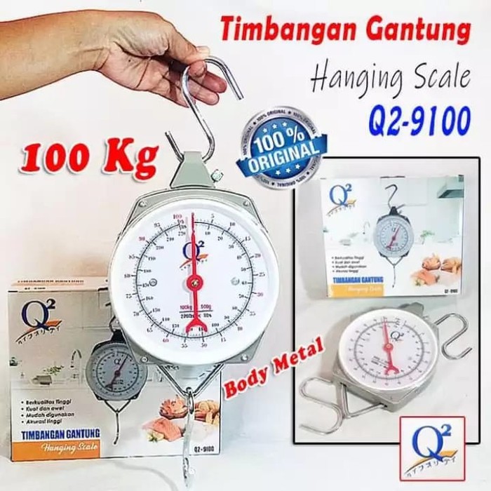 Timbangan Gantung 100kg Merk Q2 9100 new akurat 100 kg