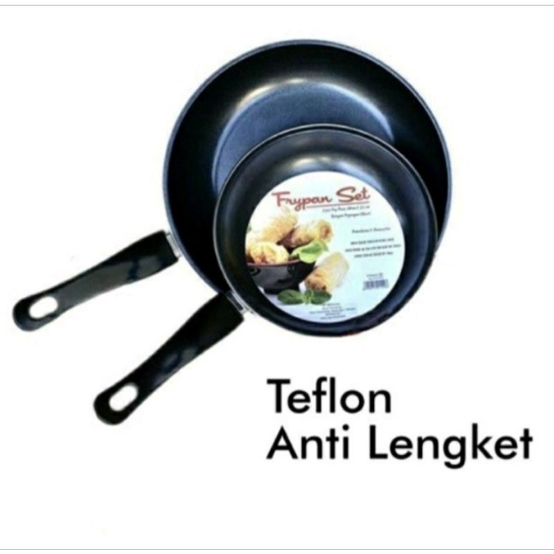 Teflon Fripan Anti Lengket 1 Set Diameter 18cm dan 25cm