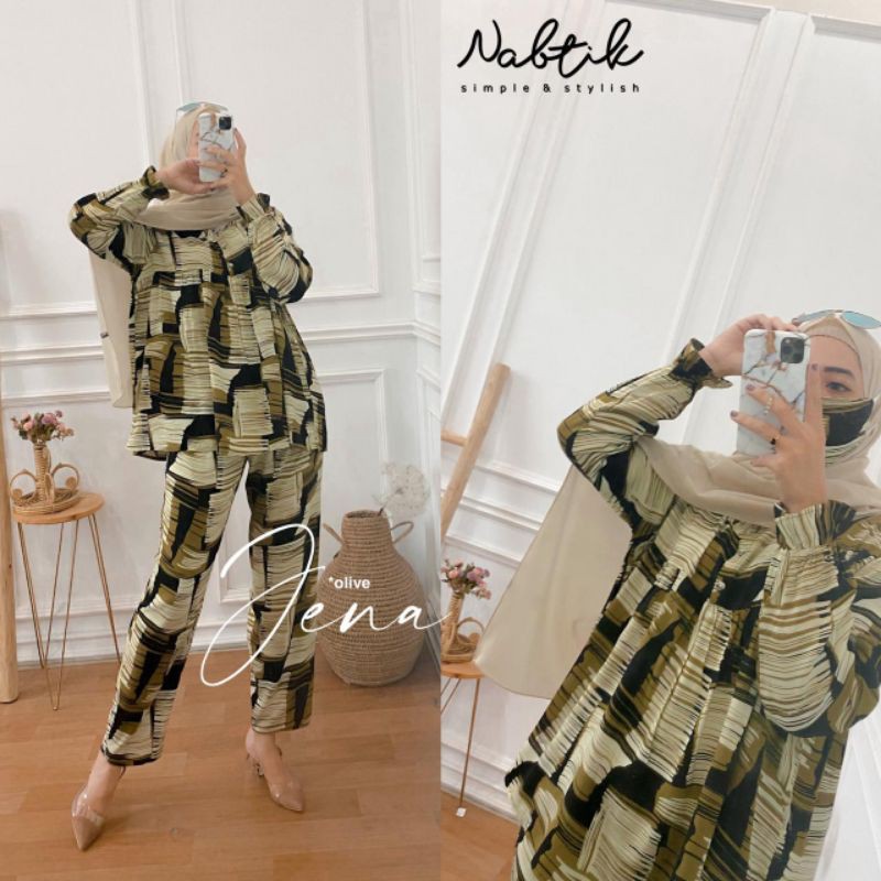 READY SETELAN WANITA MUSLIM JENA ONE SET ORIGINAL NABTIK SOLO