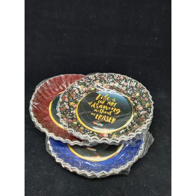 Piring kertas kue ulang tahun o motif @10 Pcs