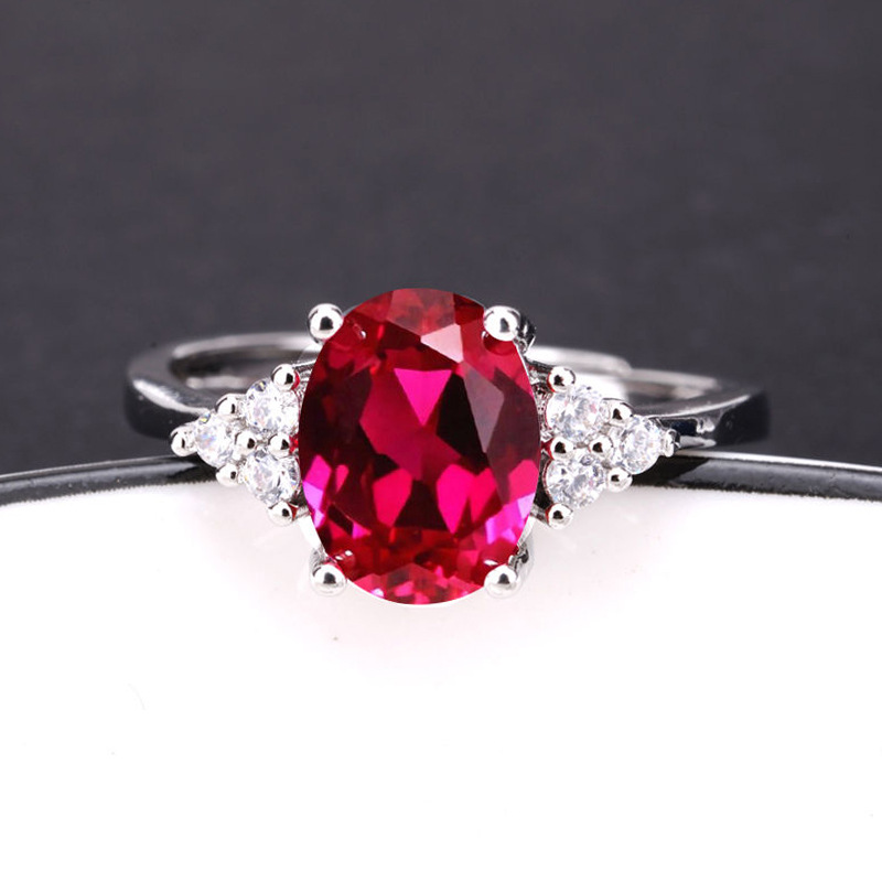 Cincin Ruby Inlaid Untuk Wanita