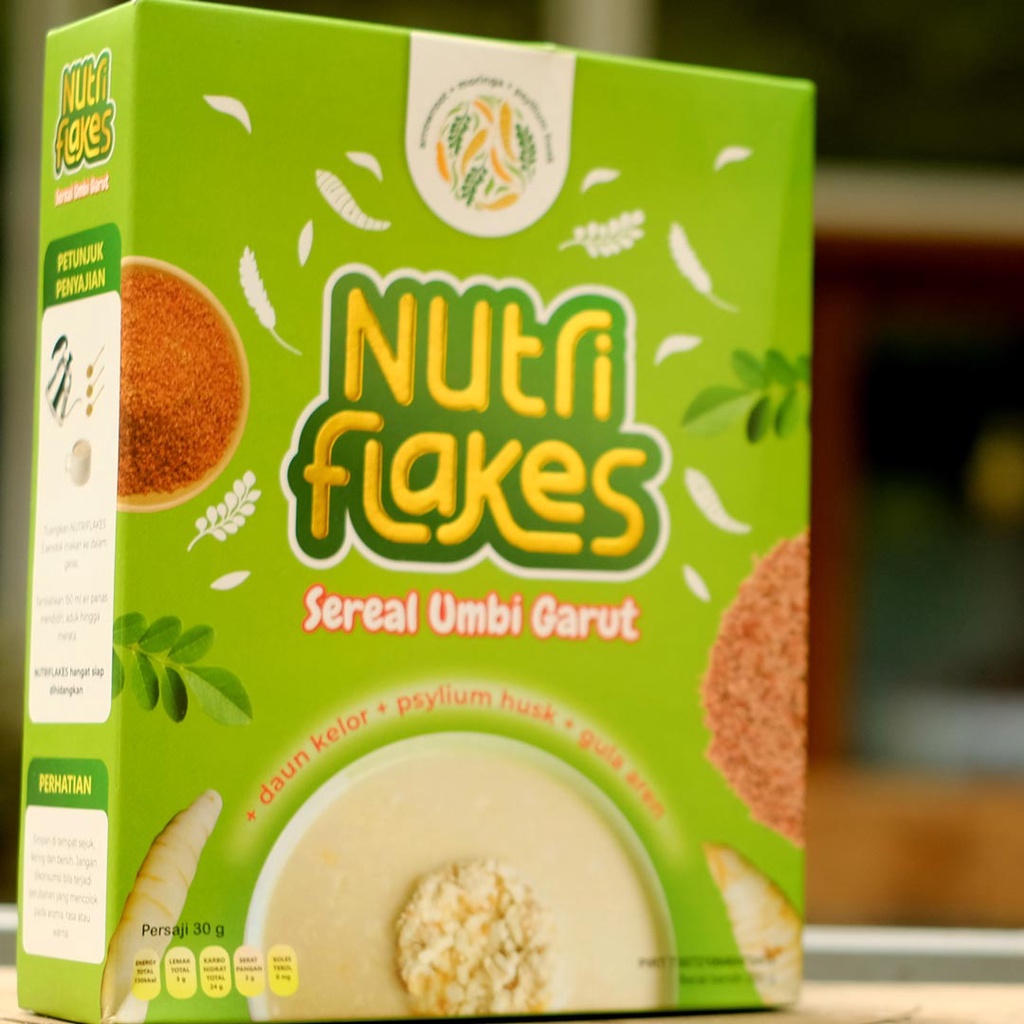 NUTRIFLAKES ASLI - Sereal Umbi Garut Terapi Asam Lambung, Tepung Pati Garut Obat Herbal Asam Lambung Gerd &amp; Maag Akut