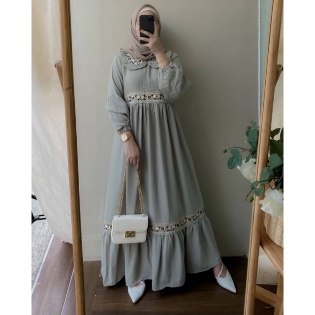 DRESS WANITA MUSLIM TERBARU/BELOVA DRESS MELAYU/GAMIS BORDIR KEKINIAN/GAMIS CANTIK/FAR MOSLEMSTORE