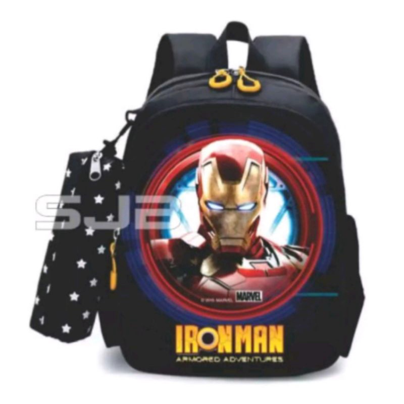 DAEYBAG-TAS RANSEL ANAK MOTIV FRINT IRONMAN LINGKARAN BULAT