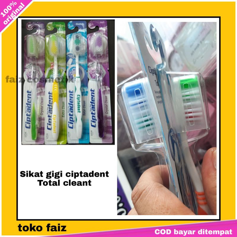 Sikat Gigi Ciptadent Total Clean lembut di gusi kepala sikat yang ramping