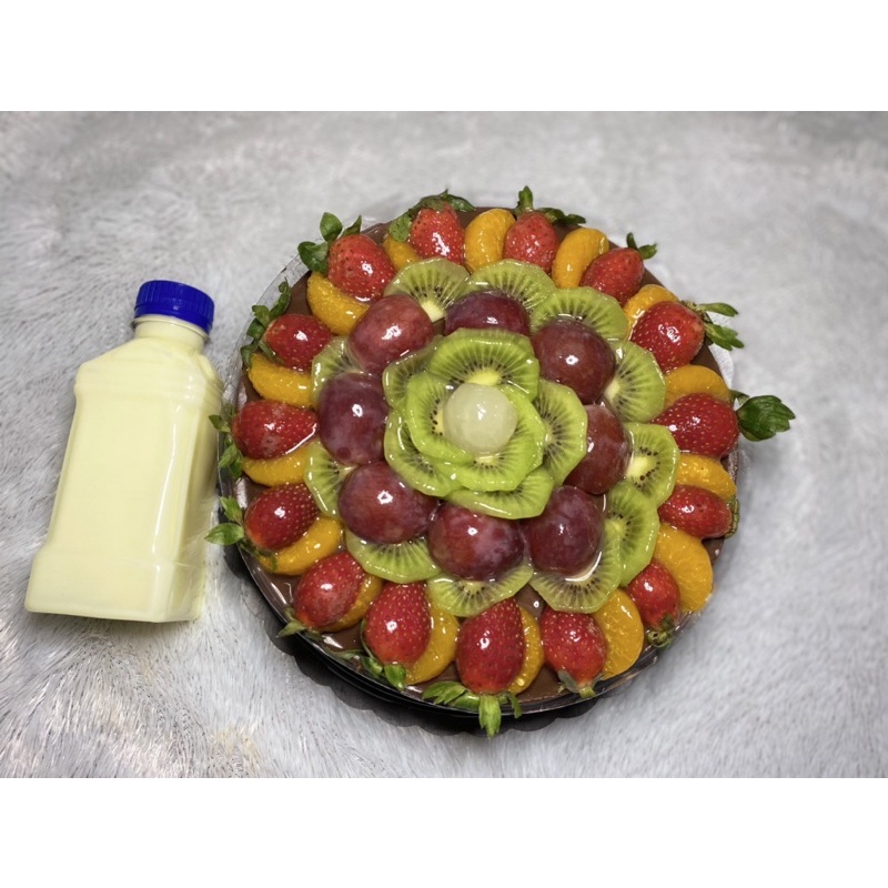 

Pusing Choco milk Full Toping Buah 1400ML 22CM