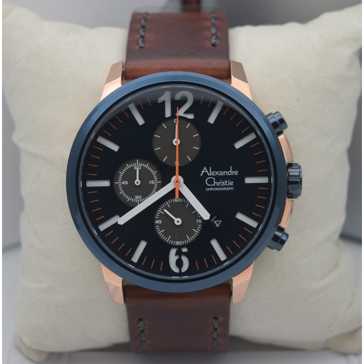 Jam Kulit Alexandre Christie Pria AC 6267 MC Brown Rose Blue Alexander
