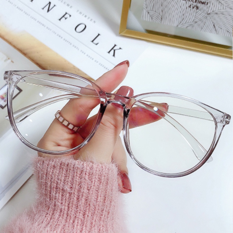 COD Kacamata cat eye Wanita Anti Radiasi Retro Kacamata Macan Fashion  Versatile Optical Glasses D714