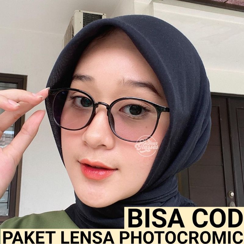 KACAMATA LENSA PHOTOCROMIC // KACAMATA KOREA // KACAMATA ANTI RADIASI // KACAMATA WANITA // GRATIS L