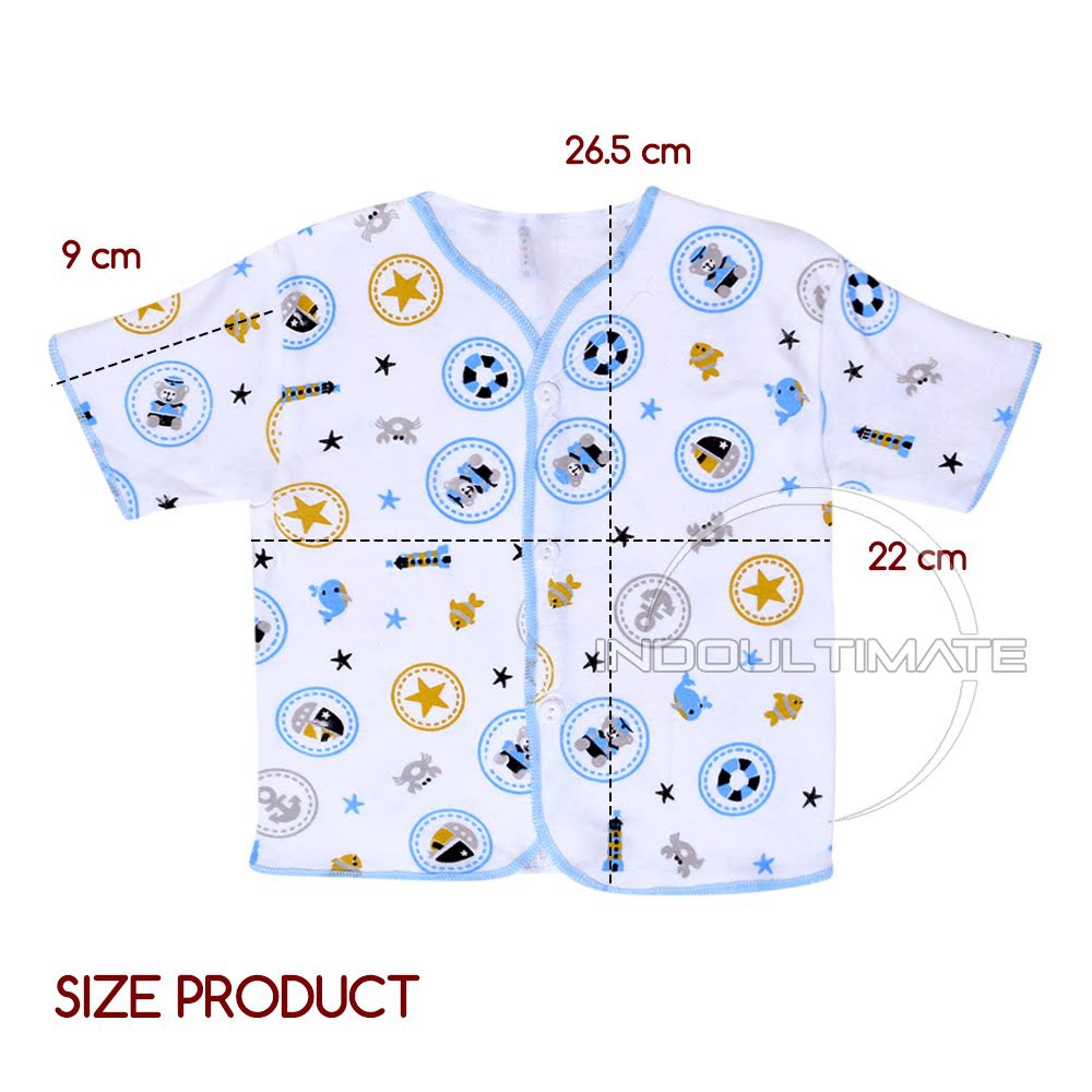 Baju Bayi DIPFY Double Knit Pakaian Kaos Atasan Lengan Pendek Bayi Newborn Baru Lahir BC-03-1