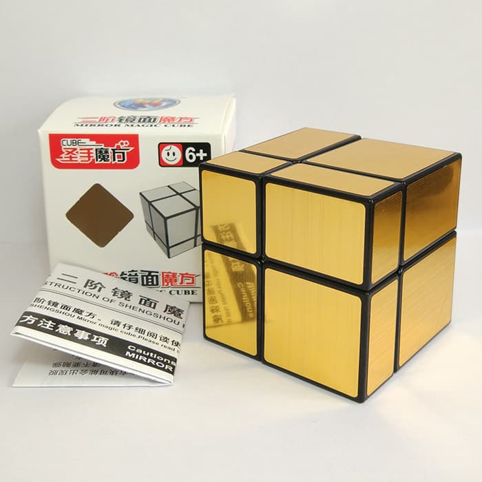 Pelumas Rubik - Rubik Yongjun - Rubik Kubus Rubik Mirror 2X2 Shengshou Mirror 2X2 Black Gold Produk