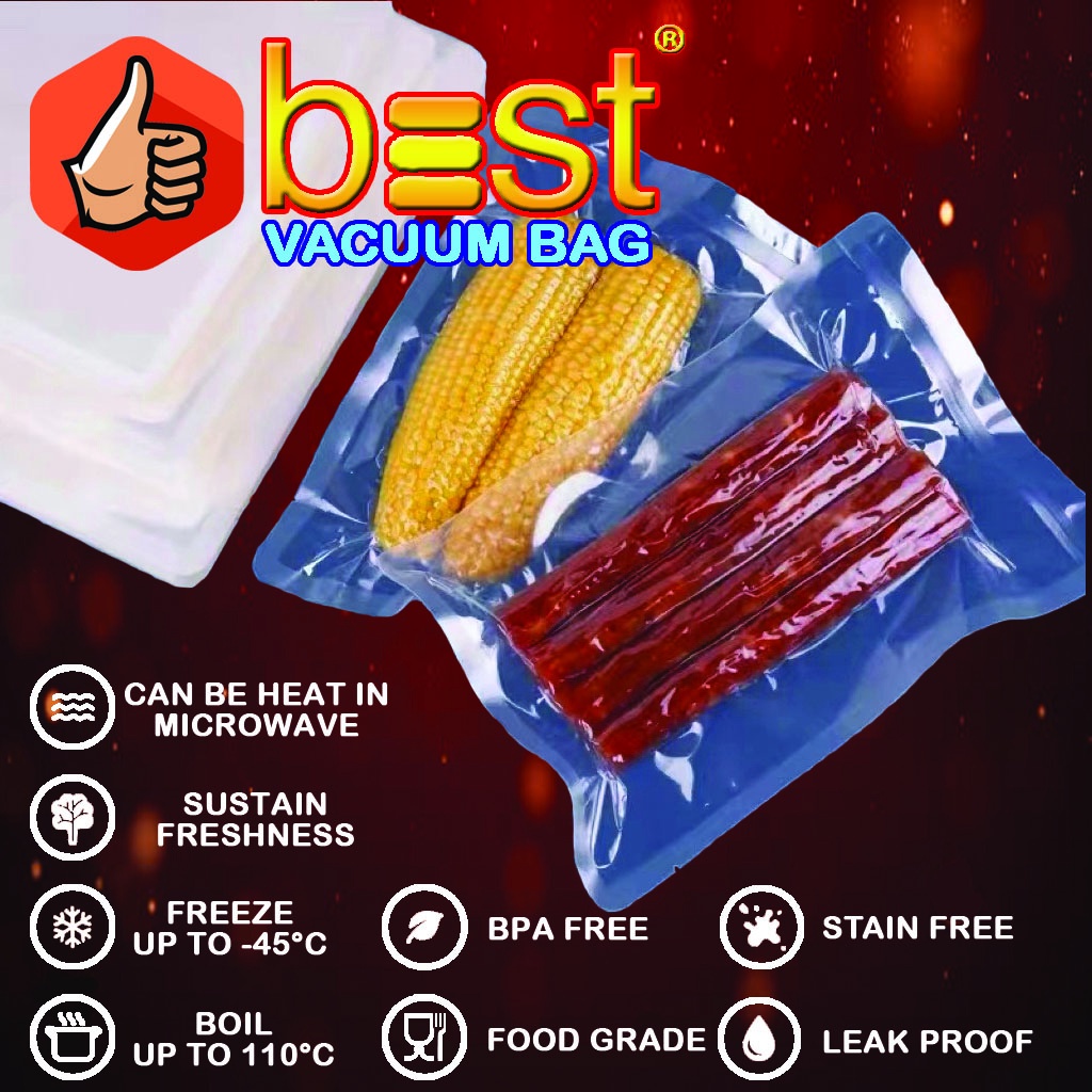 BEST Vacuum Bag Plastik Vakum Polos Makanan Vacum Sealer 180 Micron