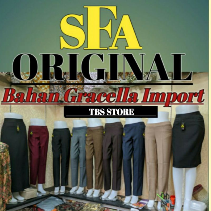 Celana panjang murah celana kantor celana pinggang karet merk SFA tersedia ukuran jumbo
