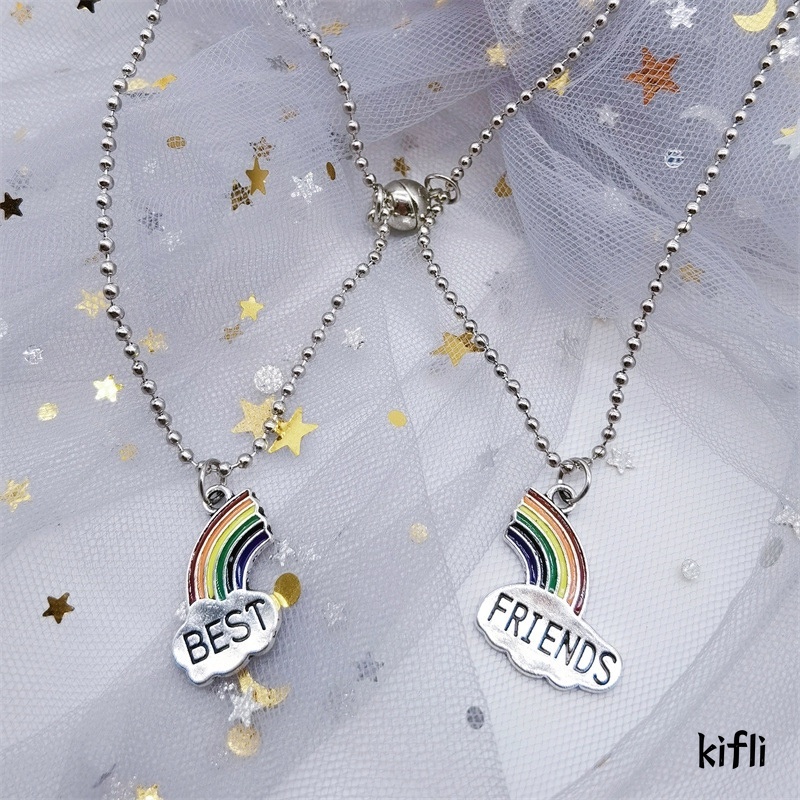 1 Pasang,Magnetic Rainbow Couple Kalung,Sederhana Dan Kreatif,Pacar Klavikula Rantai Pria,Dan Wanita Liontin Perhiasan Aksesoris