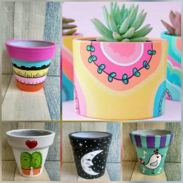 

(GROSIR) POT LUKIS KAKTUS