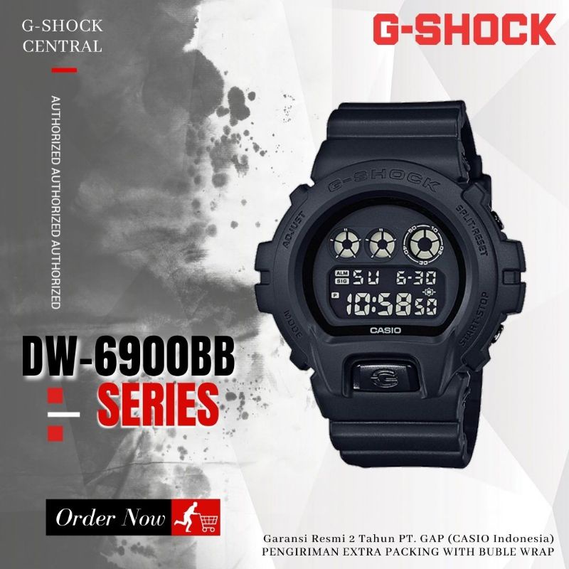 Jam Tangan Casio G-SHOCK DW-6900BB-1 / Gshock DW 6900BB 1DR Original Garansi Resmi 2 Tahun
