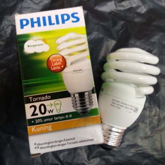 Philips Tornado 20Watt Putih / Kuning (sudah termasuk Bubble Wrap)