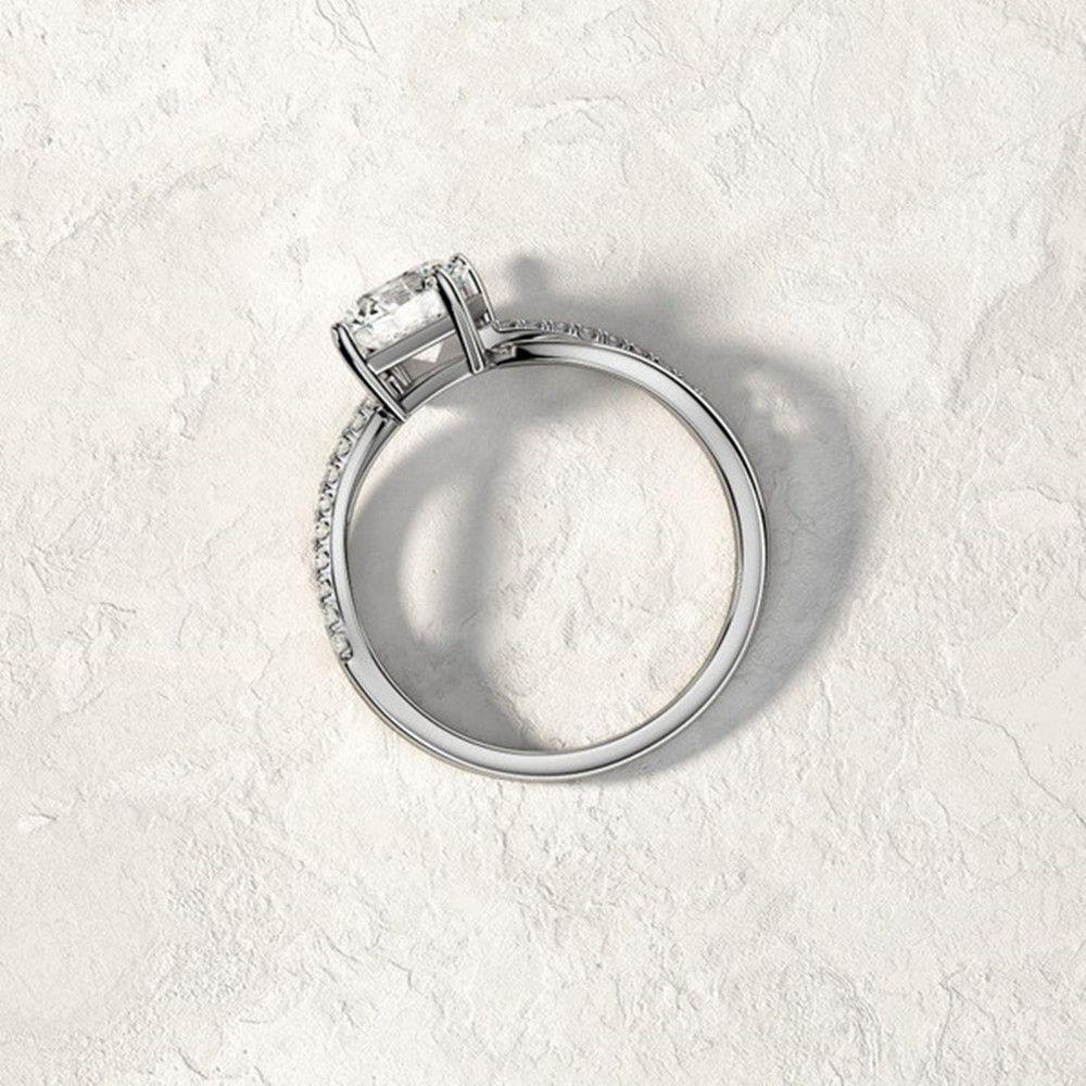 Cincin Kawin Berlian Nanas Mewah Perak Klasik Alloy Ladies Ring