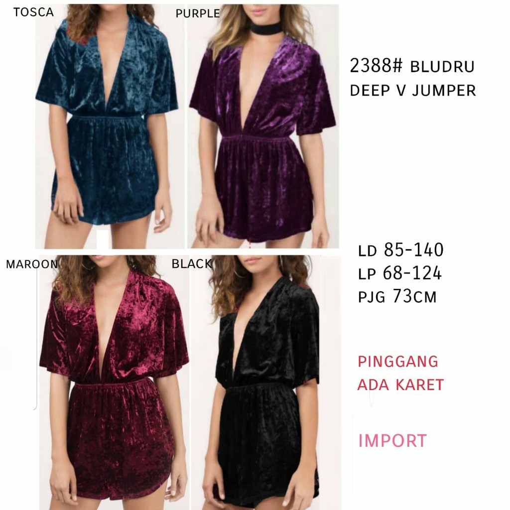 dress bludru wanita / dress model kimono import premium