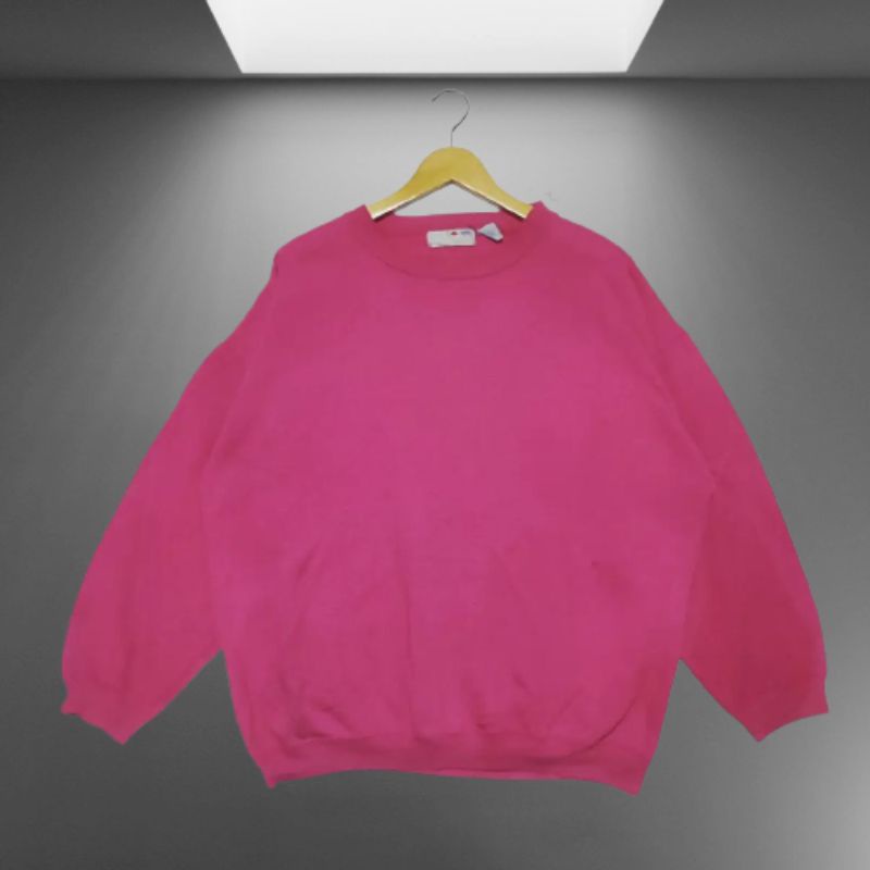 Crewneck oversize lengan balon pink
