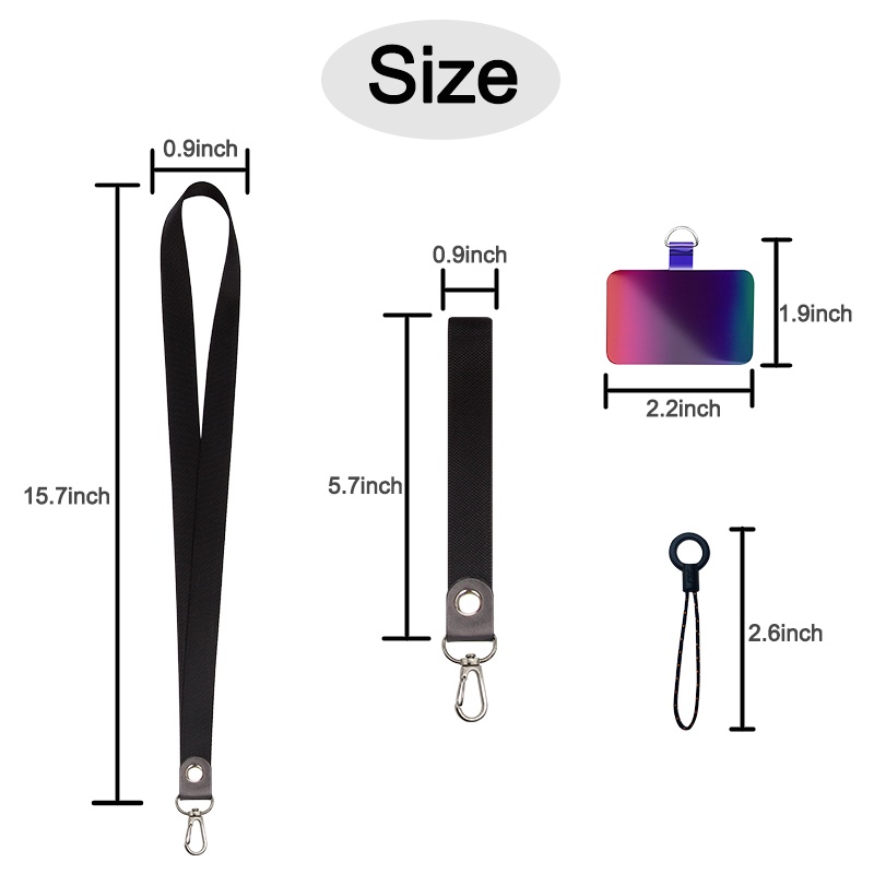 Ponsel Lanyard Panjang &amp; Pendek Tali Leher Dengan 2 Buah Ponsel Lanyard Patch Universal Adjustable Ponsel Lanyard untuk Di Sekitar Leher Kompatibel dengan Semua Smartphone