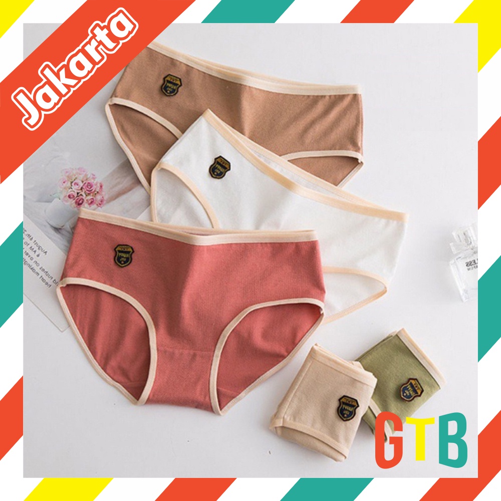 ❤️GTB❤️Celana Dalam Fashion Wanita Impor Underwear Sempak Kolor Wanita Bahan Katun Halus Import B089