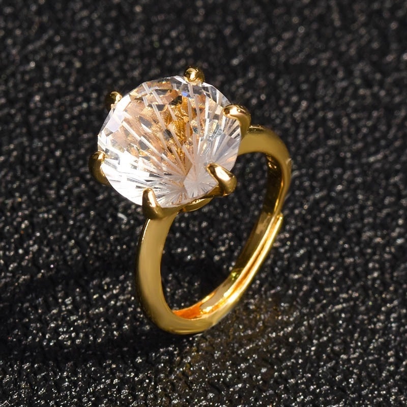 Cincin Batu Permata Citrine Warna-Warni Model Terbuka Untuk Fashion