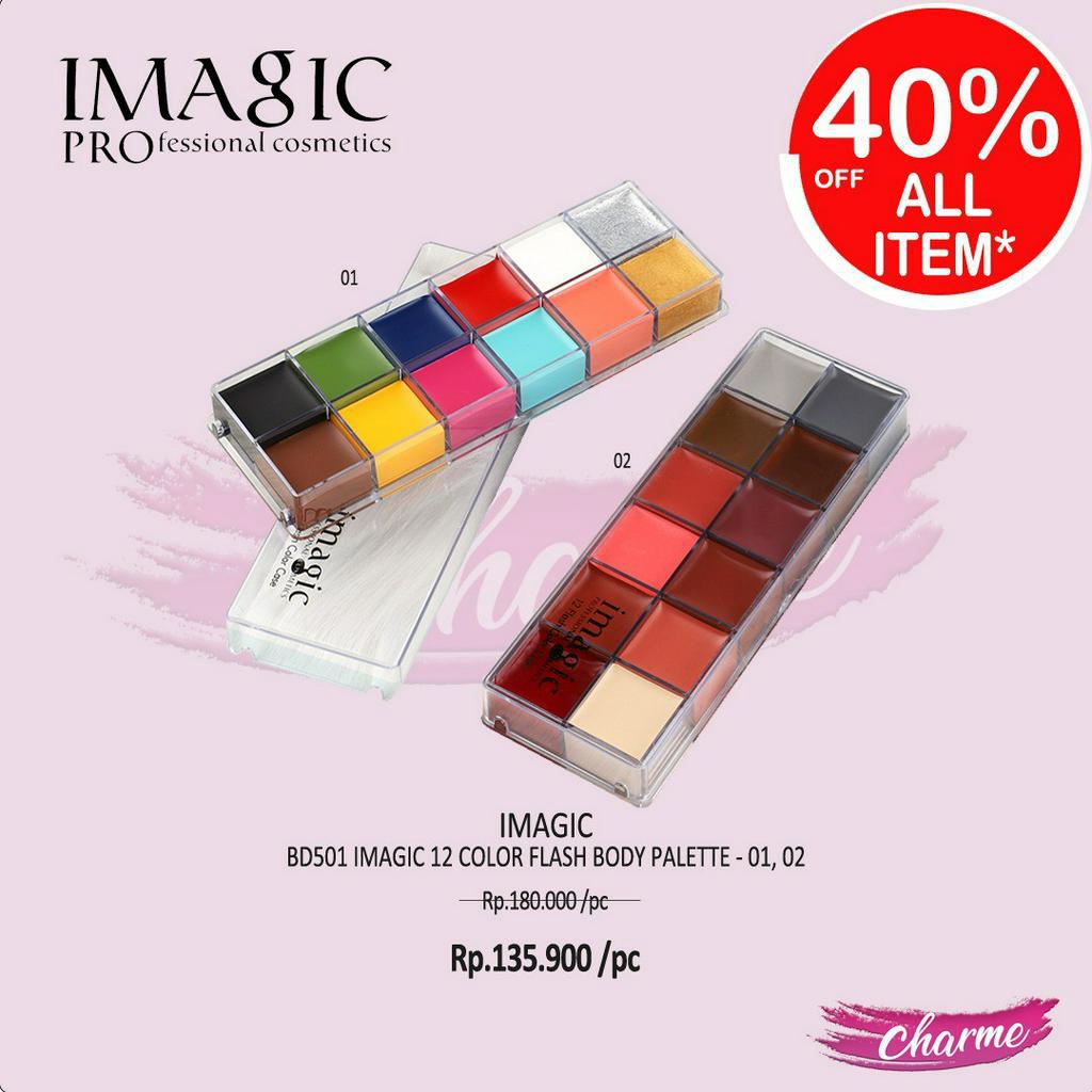 (READY &amp; ORI) IMAGIC 12 Color Flash Body Palette BD501 BD 501