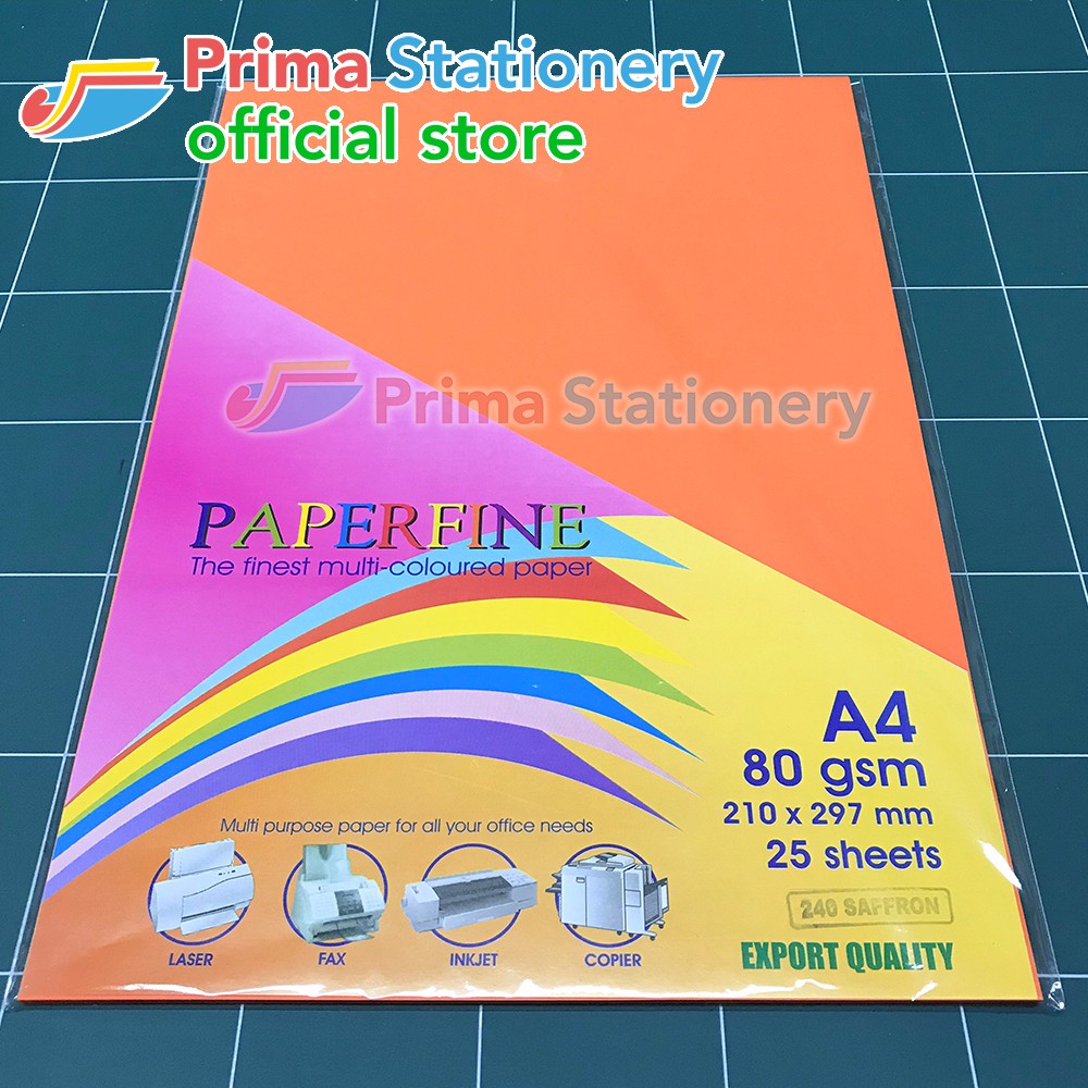 

Paperfine Kertas HVS Warna A4 Saffron Sinar Spectra IT 240
