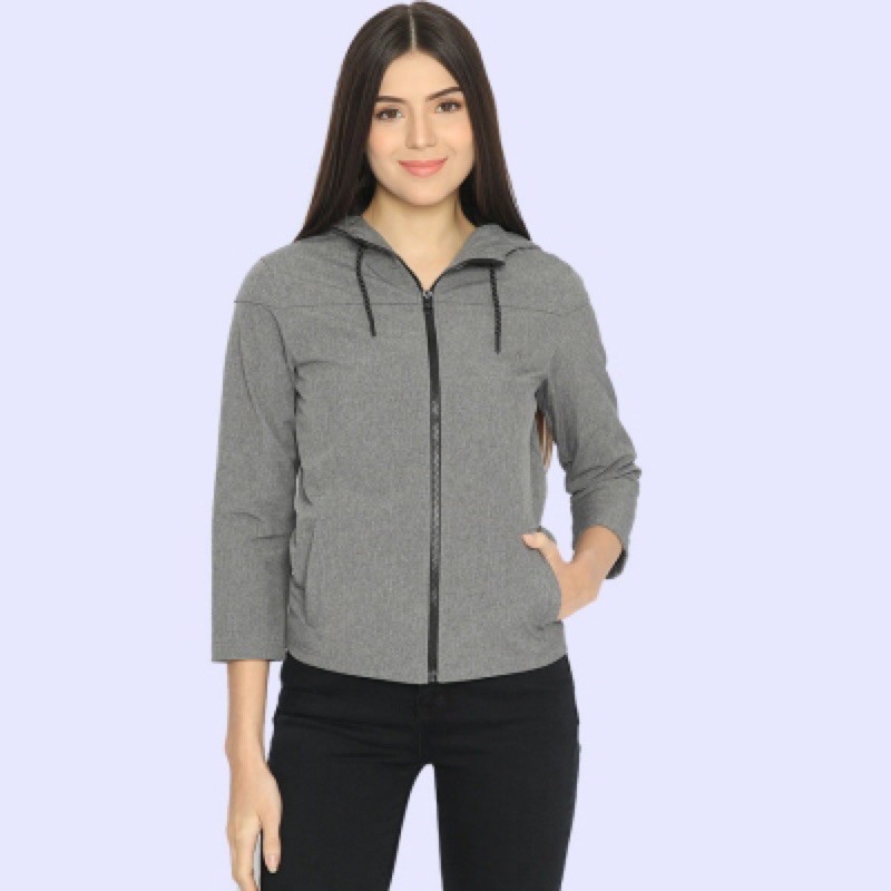 ANKO Blocktech Sport Jacket Marled Gray - Jaket Olahraga Wanita Branded