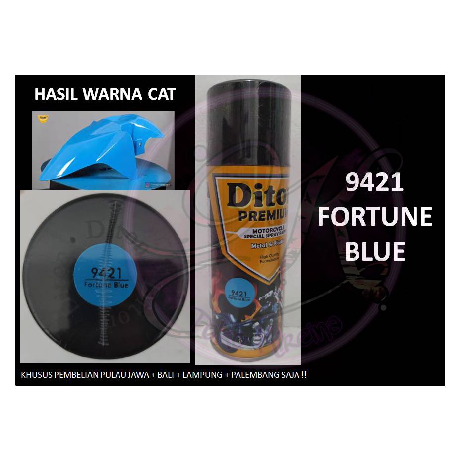 Cat Pilox Diton Premium Fortune Blue 9421 400cc Warna Biru sepeda motor mobil helm pylox pylok pilok
