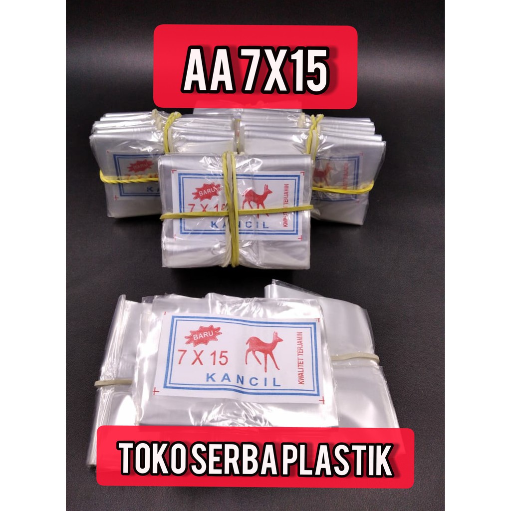 PLASTIK AA (BENING TIPIS) SEMUA UKURAN 7X15 ,10X20, 12X25, 15X30 , 20x35 , 26X40