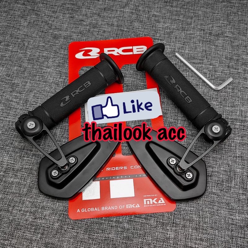 [Paket] Handgrip Sarung Gas RCB RACING BOY HG55 Original + Spion Jalu Oval Bar End Universal